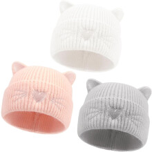 Baby Beanie Winter Hat with Cat Ear for Infant Toddler Boys Girls Kids Soft Knitted Hat Warm Skull Cap