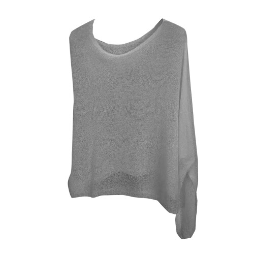 Lichtgewicht mesh poncho voor dames, grijs, one size