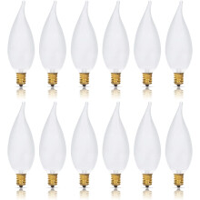 Ampoules bougies à flamme dépolie E12 25W 2700K (lot de 12)