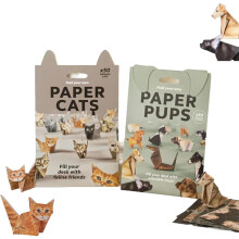 50 Sheets DIY Origami Paper Cats & Dogs – Fun Craft for Adults & Kids, Desk Decor & Gift, Compatible with Origami Folding