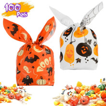 Halloweenske darčekové tašky králičie uši 100 ks