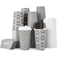 Gobelets à café jetables en papier de 473 ml (16 oz) avec couvercles