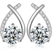 Moissanite Stud Earrings D Color VVS1 Moissanite Earrings 925 Sterling Silver 18K Gold Plated Friction Flat Bottom Mermaid Tail Earrings for Women