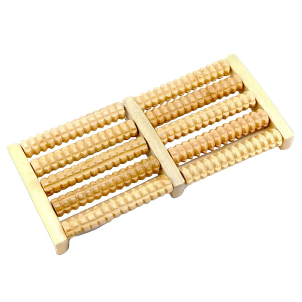 Foot Massager with Lotus Wood Six-Row Rollers