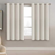 Light Blocking Thermal Insulated Curtain Panel, Grommet Top, Ivory, 52x45", Compatible with Living Room, Dining Room & Bedroom