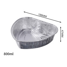 Plaque de cuisson en aluminium en forme de cœur, 188 mm, jetable