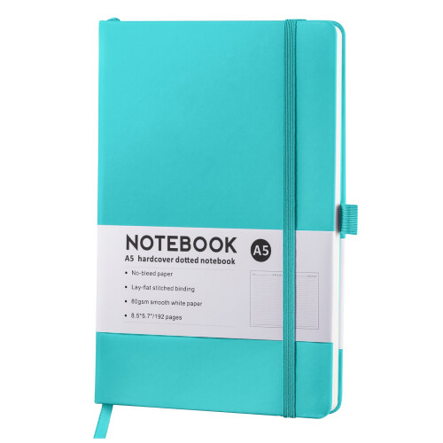 Caderno em couro PU com fecho elástico e porta-canetas