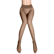 Naadloze damespanty in huidskleur met diep kruis.