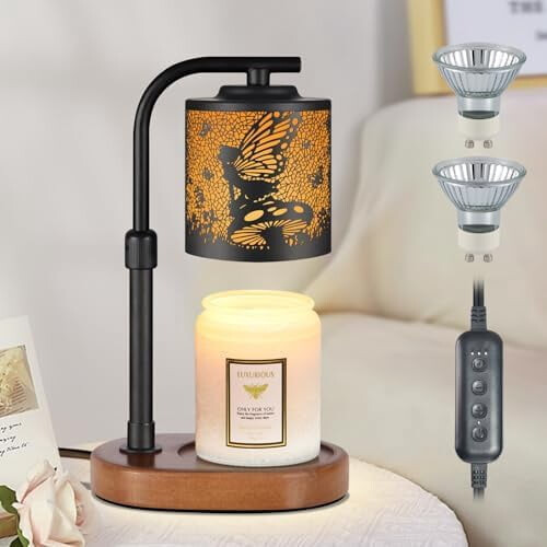 Lâmpada aquecedora para velas aromáticas em frasco, ajustável.