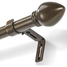 Justerbar gardinstang 16-120 tommer, 2,5 cm diameter, brun