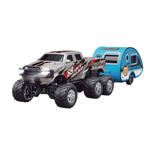 Caminhão RC 1: Escala 1/64 com luzes e reboque