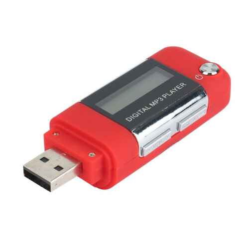 2X Mp3 Player 4GB U Disk Music Player Supports Replaceable AAA Battery, Recording (Red) 2