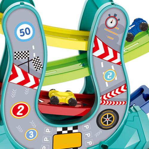 Multifunktionales Rennwagen Set mit Rampe Grün