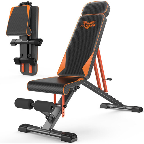 Foldable Adjustable Weight Bench, 8 Positions, Supports Up to 300kg, Multi-Function Workout Bench 2
