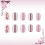 24 Pcs Short Square Simple Acrylic False Nails Glittering Artificial Nails Flowers on Nails 8
