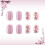 24 Pcs Short Square Simple Acrylic False Nails Glittering Artificial Nails Flowers on Nails 6