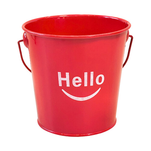 Hello Print -metalliämpäri kahvoilla 1