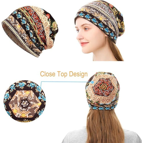 Gorro reversível folgado, ultramacio e elástico, pacote com 4 unidades. 2
