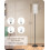 Luminária de chão moderna com interruptor de pé, preta e bege, 164 cm (64,6 polegadas) 4
