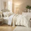 Queen Duvet Cover Set Beige Washed Microfiber 3PC 7