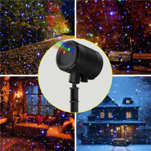 Moving Static Red Green Dots Star Laser Shower Projector Outdoor Garden Waterproof Holiday Xmas Tree Light EU Plug