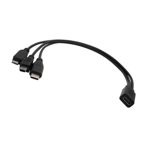 Kabel USB C (samice-3x samec) pro telefony, tablety, notebooky 2