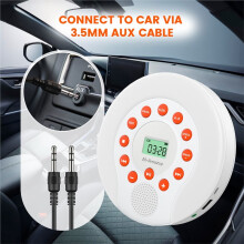 Protable CD Player 1500mAh Rechargeable Audio Cassette Player with Dual Stereo Speakers,Car AUX/USB Playback Player B