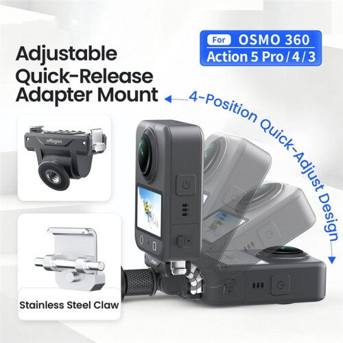 AMAGISN Adjustable Magnetic Quick Release Adapter Mount for  OSMO 360 / Action 5 Pro / 4 / 3 Action Camera Accessories 2