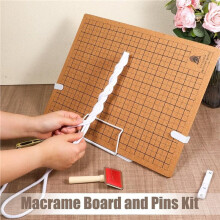 Kit de Macramê com 108 Peças, Placa de Macramê de 30x40 cm com Alfinetes, Grade Dupla Face para Trançar À Mão, Ideal para Criar