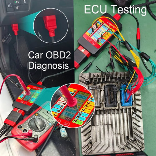 CTB007 PRO OBD2 Breakout Box with LCD Digital Vrms Display, ECU Testing Tool  Bench, Automotive Diagnostic Tool, 2
