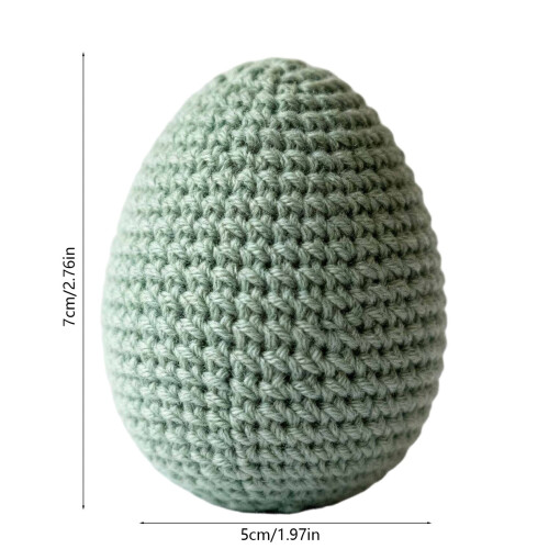 Hand-Crocheted Easter Egg Ornament Mint Green 2.8 inch 2 pcs 1