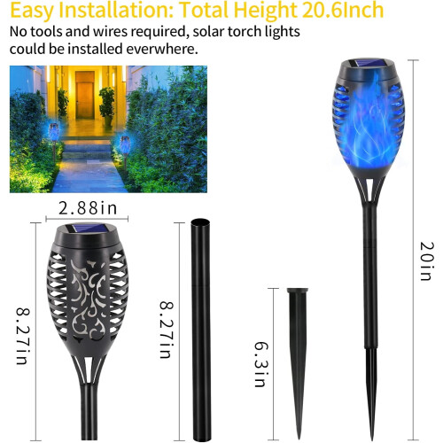 Solar-Fackeln mit flackernder Flamme, 8er-Pack 1