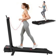 BIGZZIA Passadeira 2 em 1 Dobrável 6 km/h com Controlo Remoto, Walking Pad Compacta,Preta