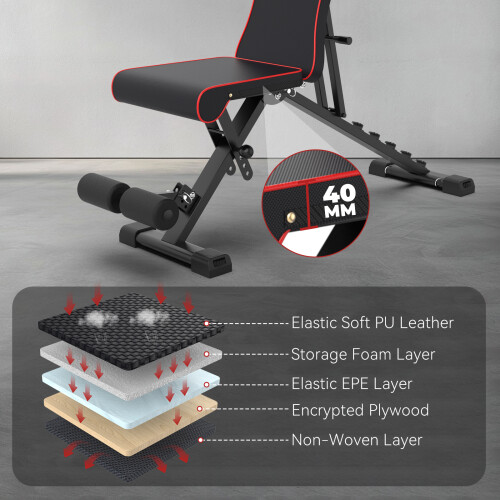 Banc de Musculation,Pliable,300kg,7 Positions Dossier 2