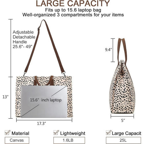 Dames laptoptas van canvas, 15,6 inch 2