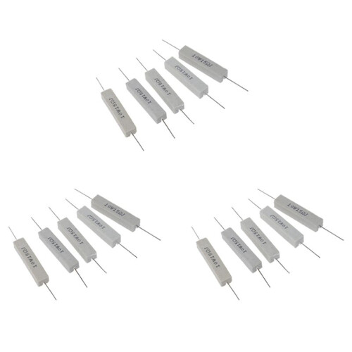 15 Pcs 10W Watt 15 Ohm 5% Wirewound Ceramic Cement Resistor
