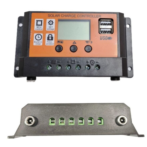 Solar Controller with  Hole 12V 11.1V 30A LCD Photovoltaic Charging Controller USB Charging Controller 1