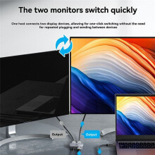 -Compatible 2.1 Switcher 8K 60Hz 4K 120Hz for Laptop PC PS5 Monitors TV Bi-Directional 2 in 1 Out HD Splitter A