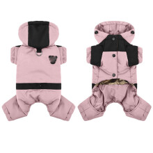 Chaqueta de invierno para perros con capucha y bufanda para razas pequeñas.