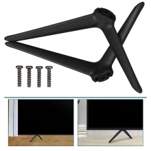 Pieds de télévision en plastique noir – Taille universelle, 1 paire