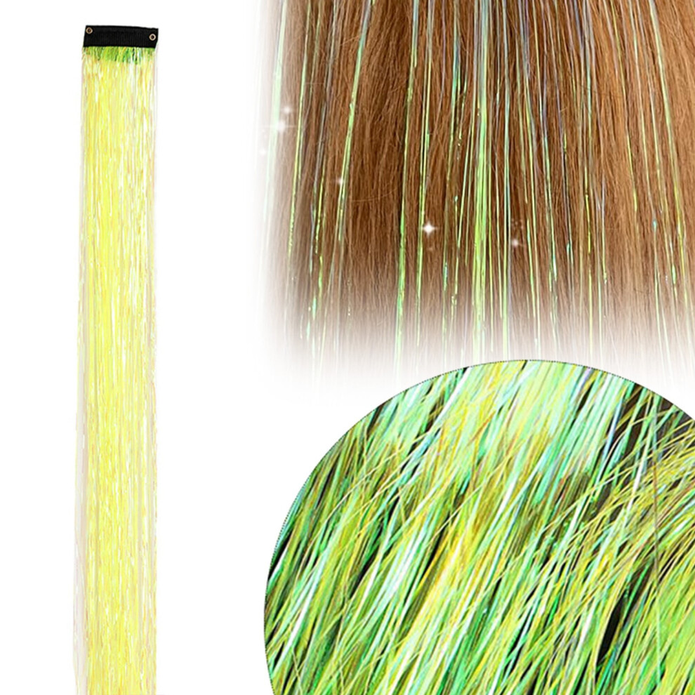 Hair Tinsel Kit Yellow 19.7 Inch Sparkling Festival
