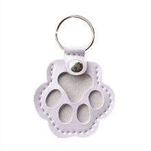 Porte-clés commémoratif en cuir pour animaux de compagnie, forme de patte, 1 pièce