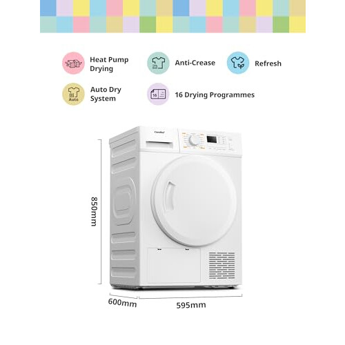 COMFEE' Freestanding Heat Pump Tumble Dryer,8kg Front Load, 1