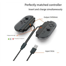 Portable Charger Cable 2 in 1 Controller Charger for 2 Split 1M Charging Cable Game Accessories