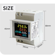 4X Din Rail AC-Monitor 6IN1 250-450V 100A Spanning Stroom Vermogensfactor Actief KWH Elektrische Frequentiemeter VOLT AMP