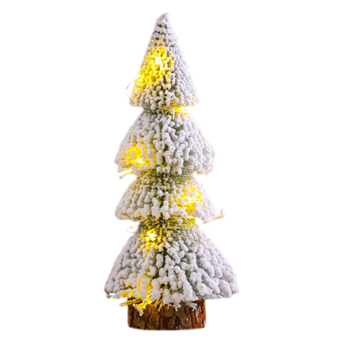 Mini Christmas Trees Set Bottle Brush Flocked 4 Pcs 1