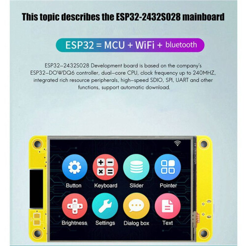 2X ESP32 Development Board WiFi  2.8 Inch 240X320  Display TFT Module Touchscreen 1