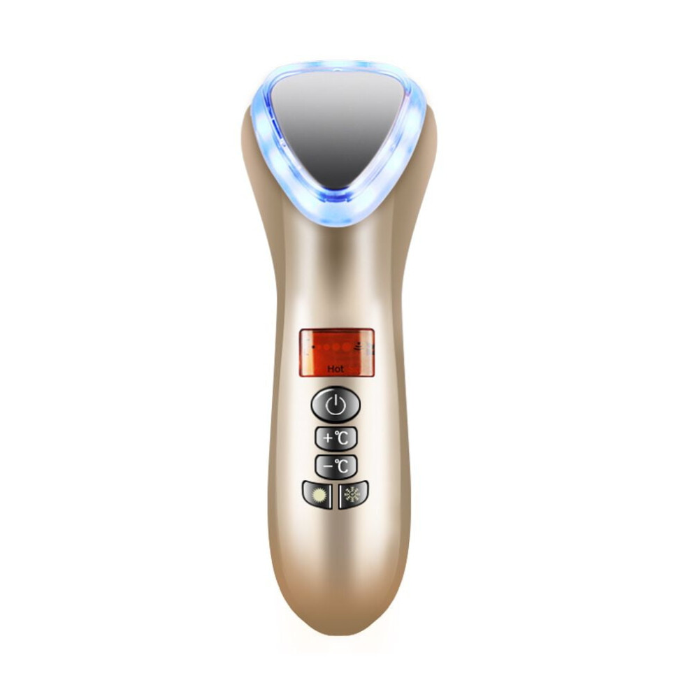 LED facial massager with hot cold therapy and ultrasonic