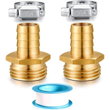 Kit de raccords pour tuyau d'arrosage en laiton avec colliers de serrage en acier inoxydable 5/8"