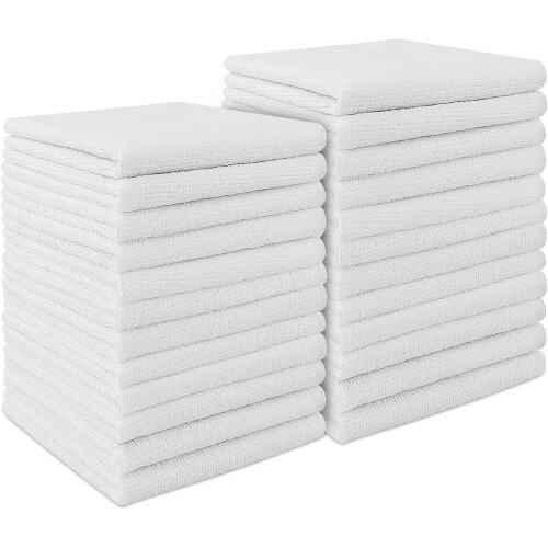 Panos de limpeza de microfibra, pacote com 50 unidades, 29,2 x 29,2 cm (11,5 x 11,5 polegadas)